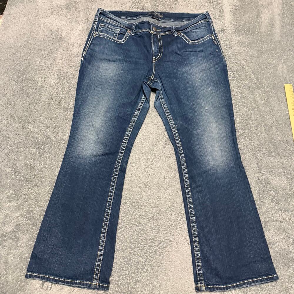 Silver Jeans Womens 18 x30 (39x29.5) Suki Bootcut Dark Wash Contrast Stitch